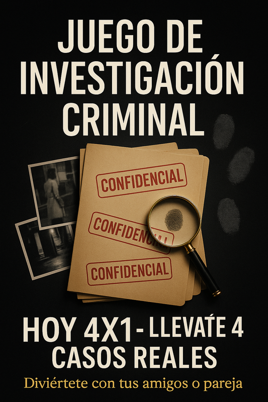 JUEGO DE INVESTIGACIÒN - HOY 4X1 LLEVATE 4 CASOS REALES + 1 BONUS DE REGALO